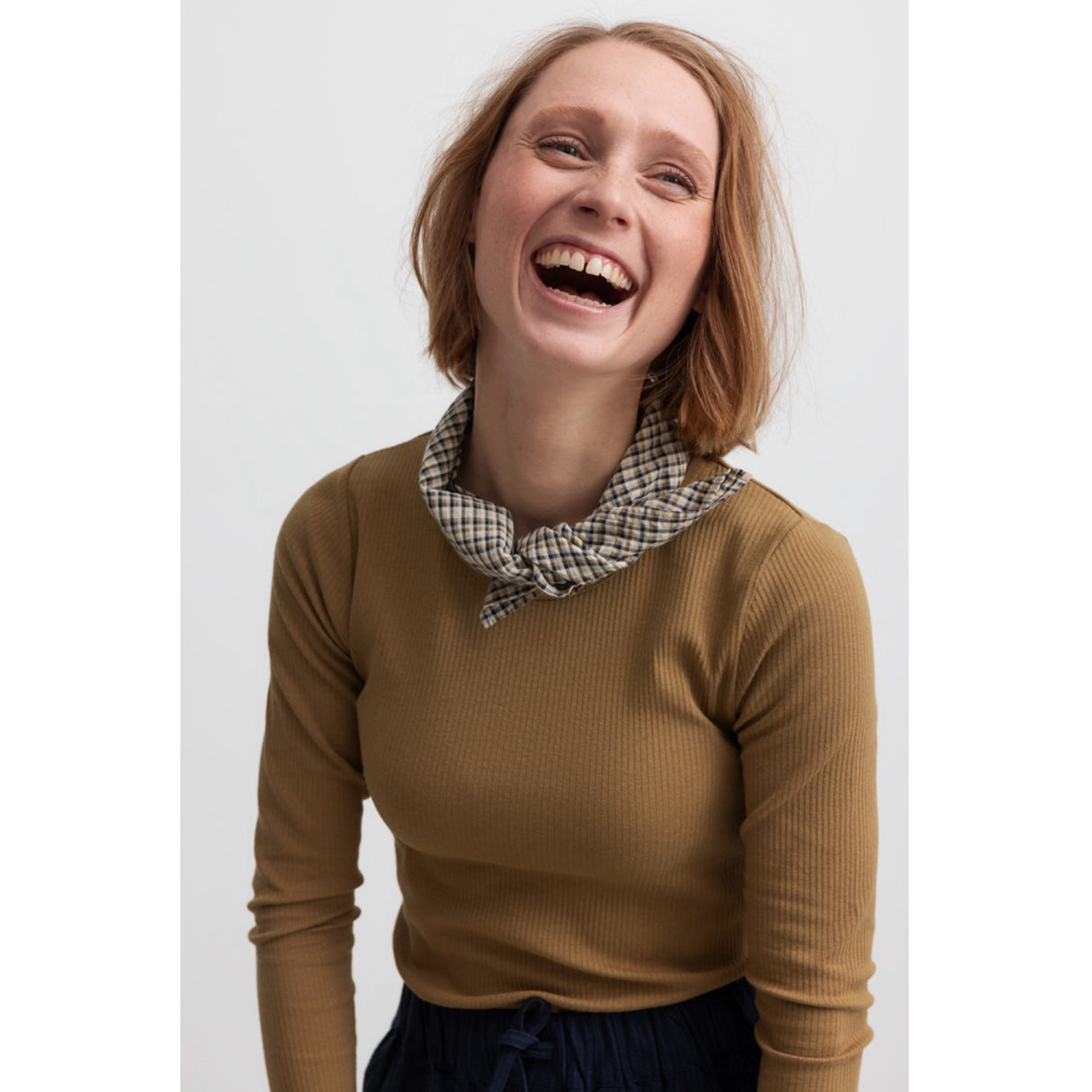 MarMar Seersucker Check Pilot Navy Check Airo Tørklæde