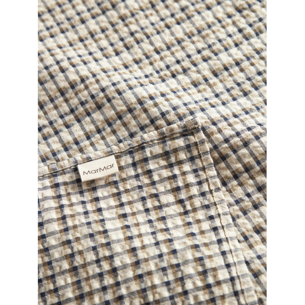 MarMar Seersucker Check Pilot Navy Check Airo Tørklæde