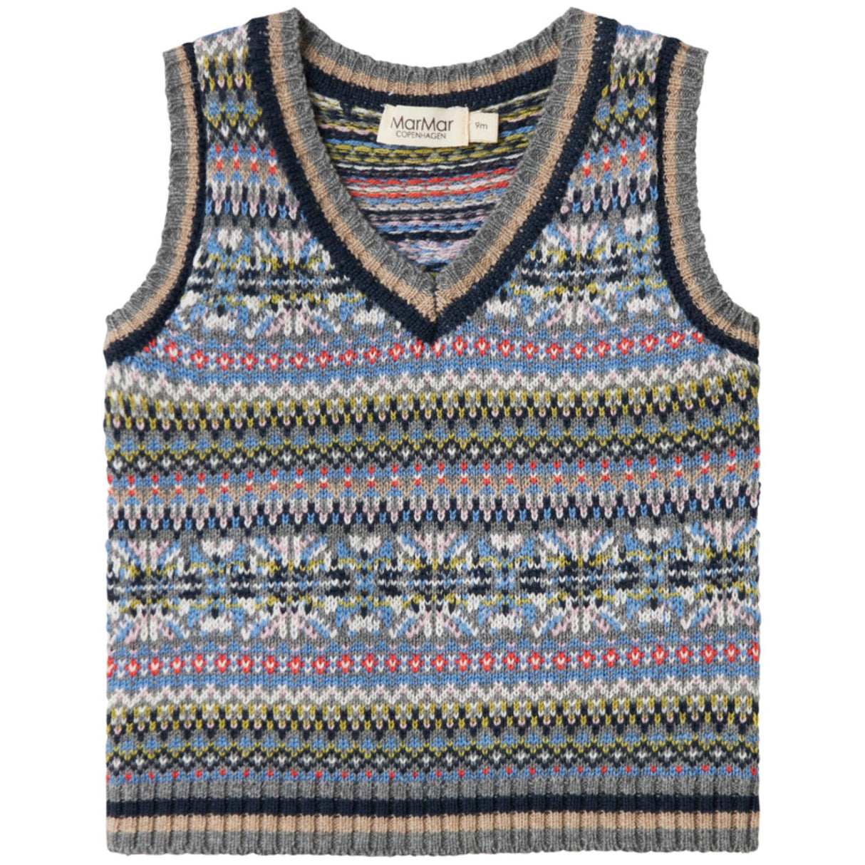 MarMar Light Cotton Wool Fair Isle Fair Isle Taj B Strikket Vest
