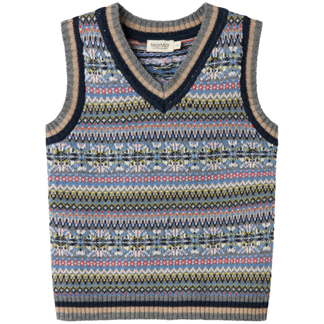 MarMar Light Cotton Wool Fair Isle Fair Isle Taj Strikket Vest