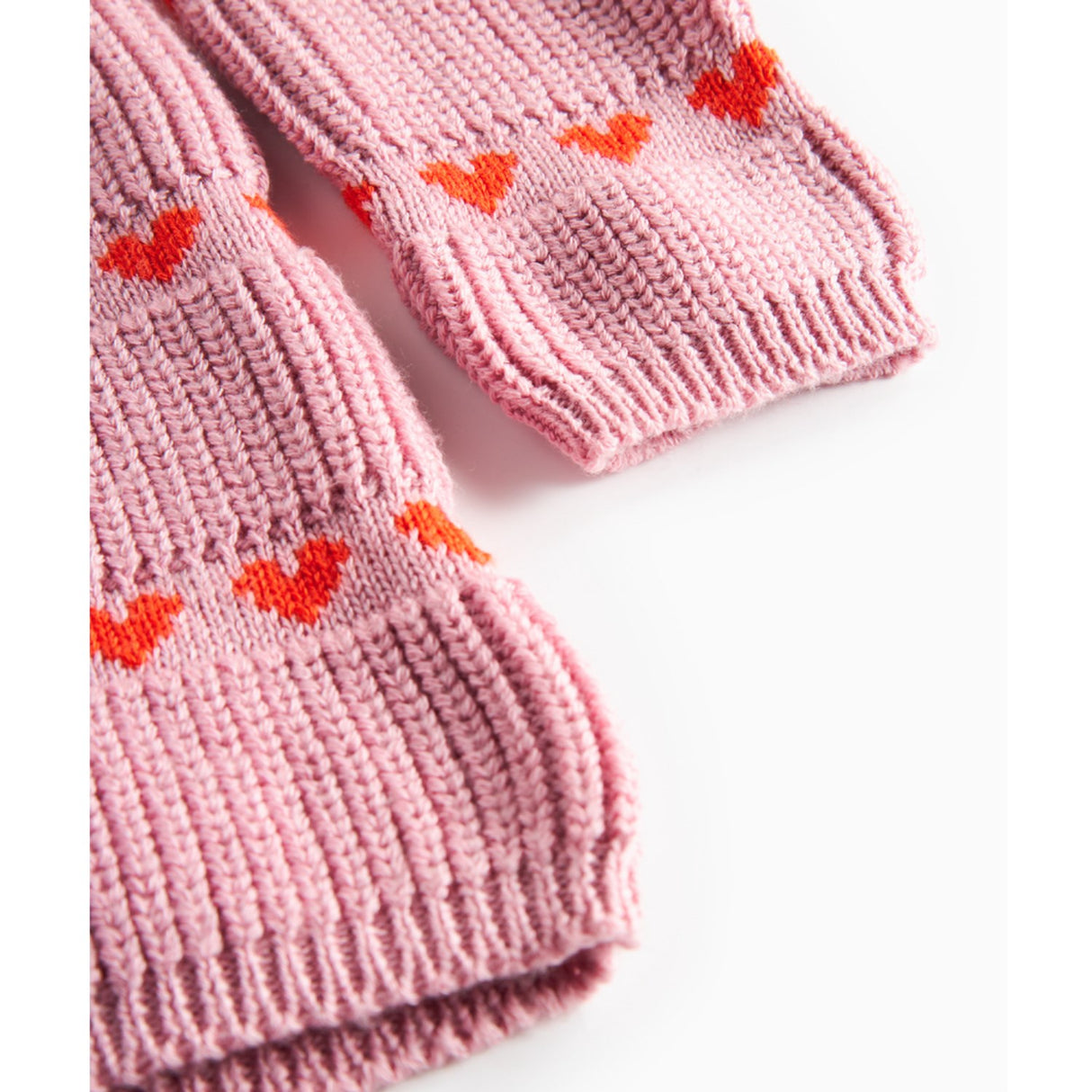 MarMar Light Cotton Wool Pattern Soft Berry Hearts Daso Strik Kjole