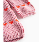 MarMar Light Cotton Wool Pattern Soft Berry Hearts Daso Strik Kjole