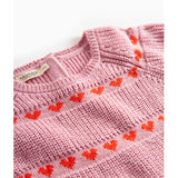 MarMar Light Cotton Wool Pattern Soft Berry Hearts Daso Strik Kjole