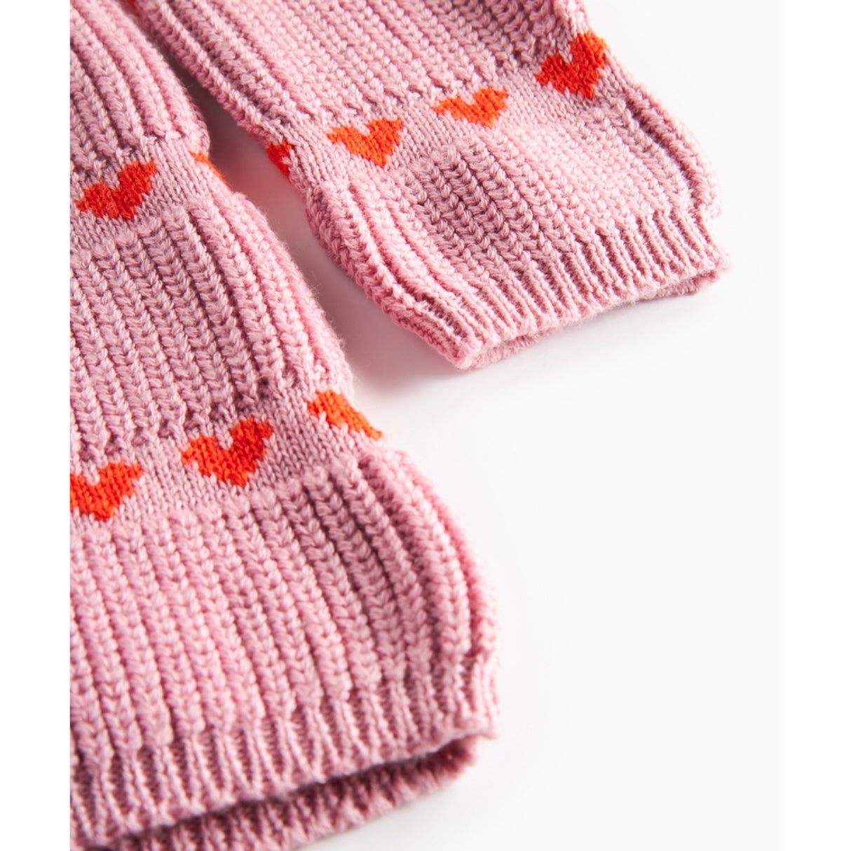 MarMar Light Cotton Wool Pattern Soft Berry Hearts Daso Strik Kjole