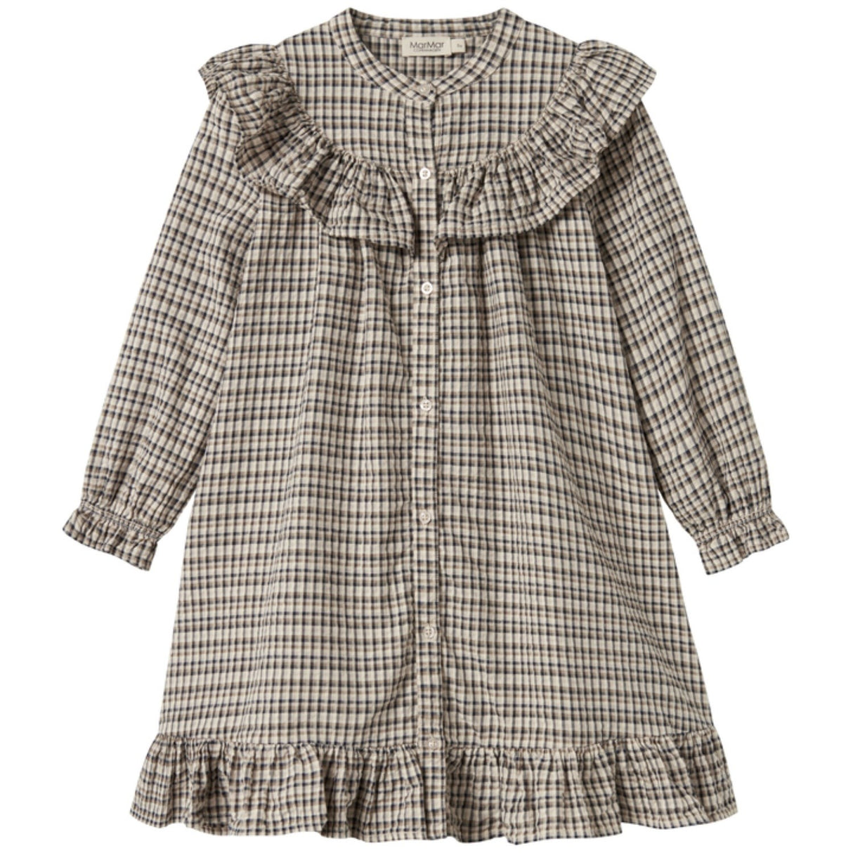 MarMar Seersucker Check Pilot Navy Check Dalina Kjole