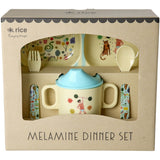 Rice Mint Fun Fair Print Melamine Baby Spisesæt I Gaveæske 4 Pcs