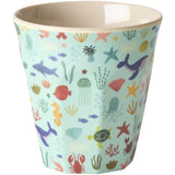 Rice Blue Ocean Print Melamine Kids Kop Small 160 Ml