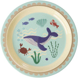 Rice Blue Ocean Print Melamine Børne Frokost Tallerken