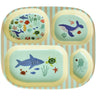 Rice Blue Ocean Print Melamine Kids 4 Rums Tallerken
