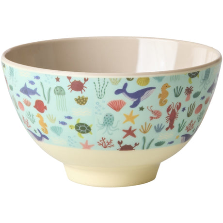 Rice Blue Ocean Print Melamine Skål Small 300 Ml
