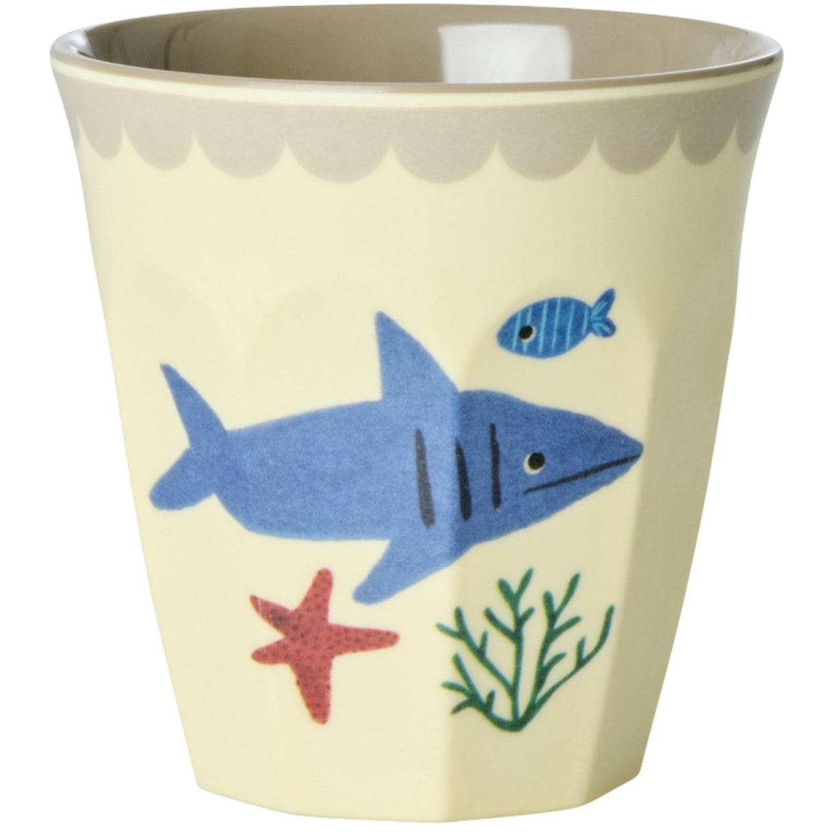 Rice Blue Ocean Print Melamine Kopper Small 6 Pak 160 Ml