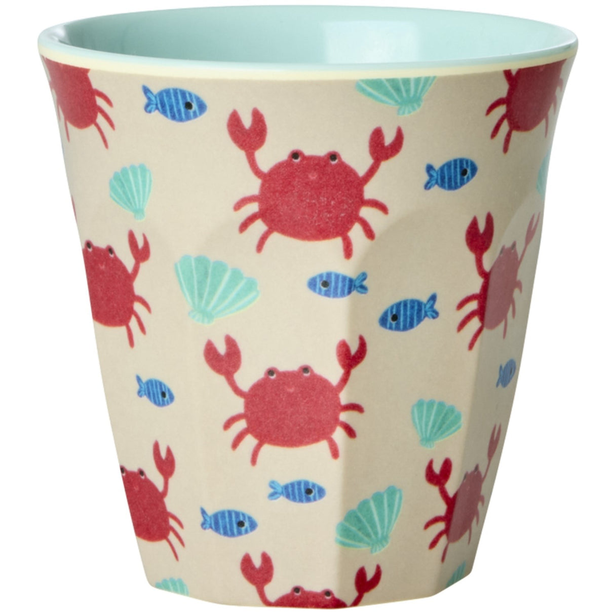 Rice Blue Ocean Print Melamine Kopper Small 6 Pak 160 Ml