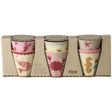 Rice Coral Ocean Print Melamine Kopper Small 6 Pak 160 Ml