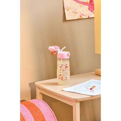 Rice Pink Fun Fair Print Plastic Kids Drikkeflaske 550 Ml