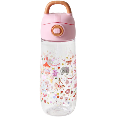 Rice Pink Fun Fair Print Plastic Kids Drikkeflaske 550 Ml