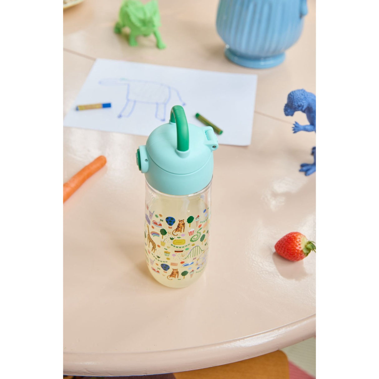 Rice Mint Fun Fair Print Plastic Kids Drikkeflaske 550 Ml
