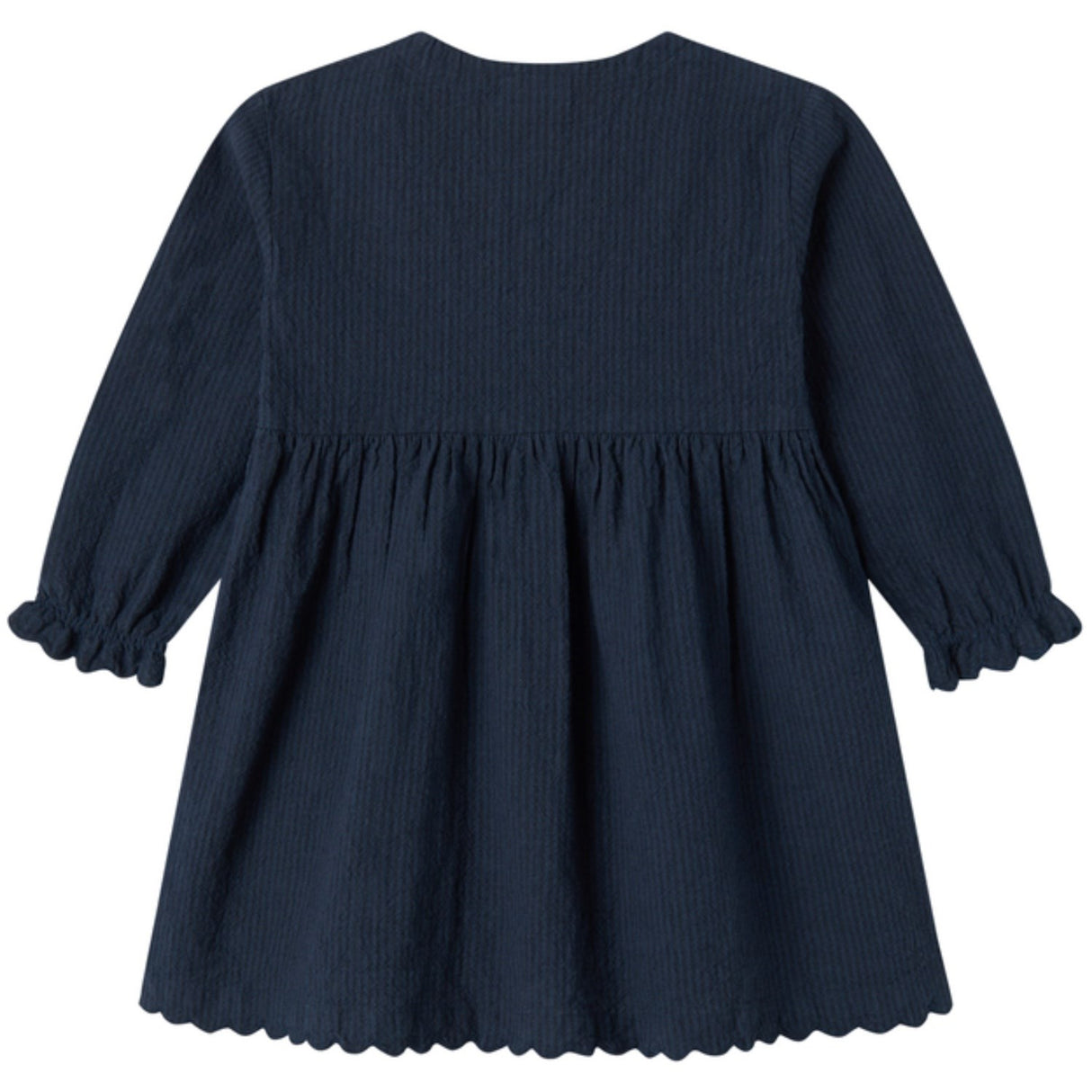 MarMar Chambray Dark Blue Stripe Dagmara Scallop Kjole