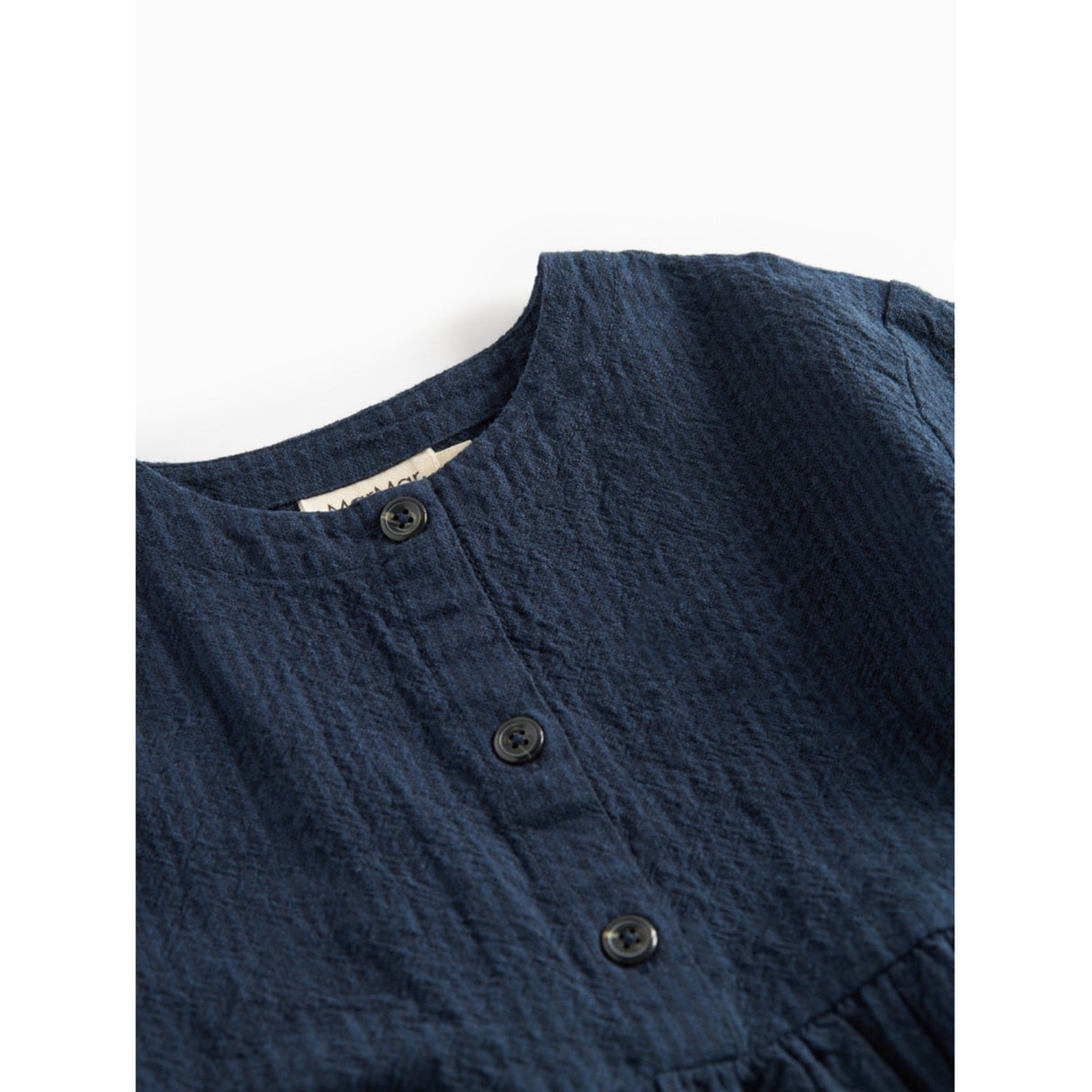 MarMar Chambray Dark Blue Stripe Dagmara Scallop Kjole