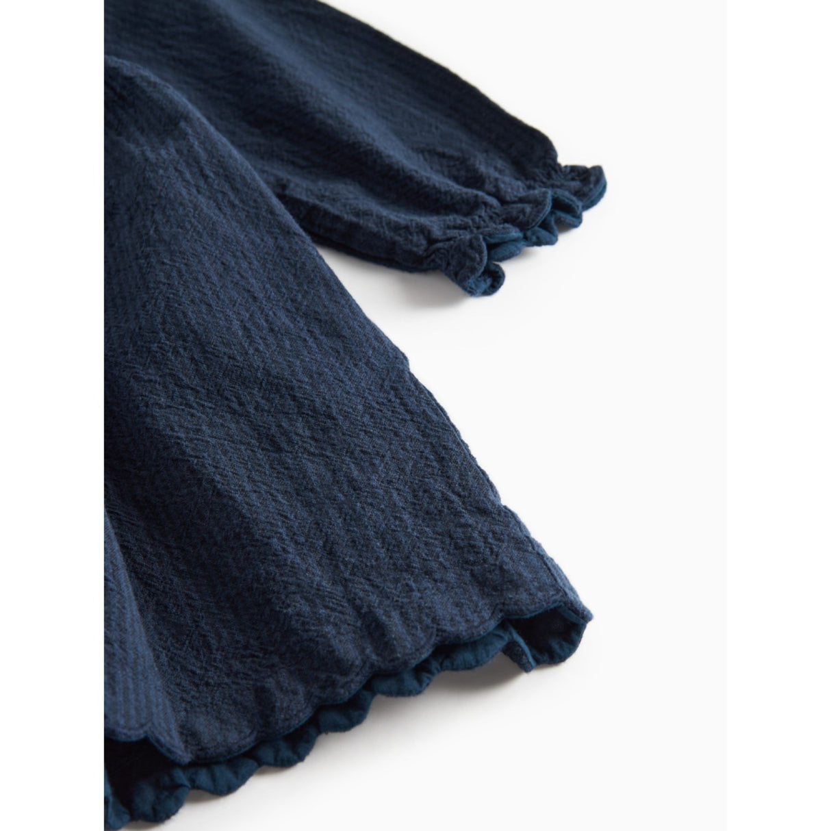 MarMar Chambray Dark Blue Stripe Dagmara Scallop Kjole