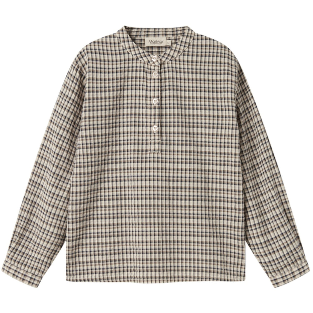 MarMar Seersucker Check Pilot Navy Check Tokyo Skjorte
