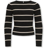 kids ONLY Black Whitecap Gray Kogibi Ls Rib Boatneck Cp Knt