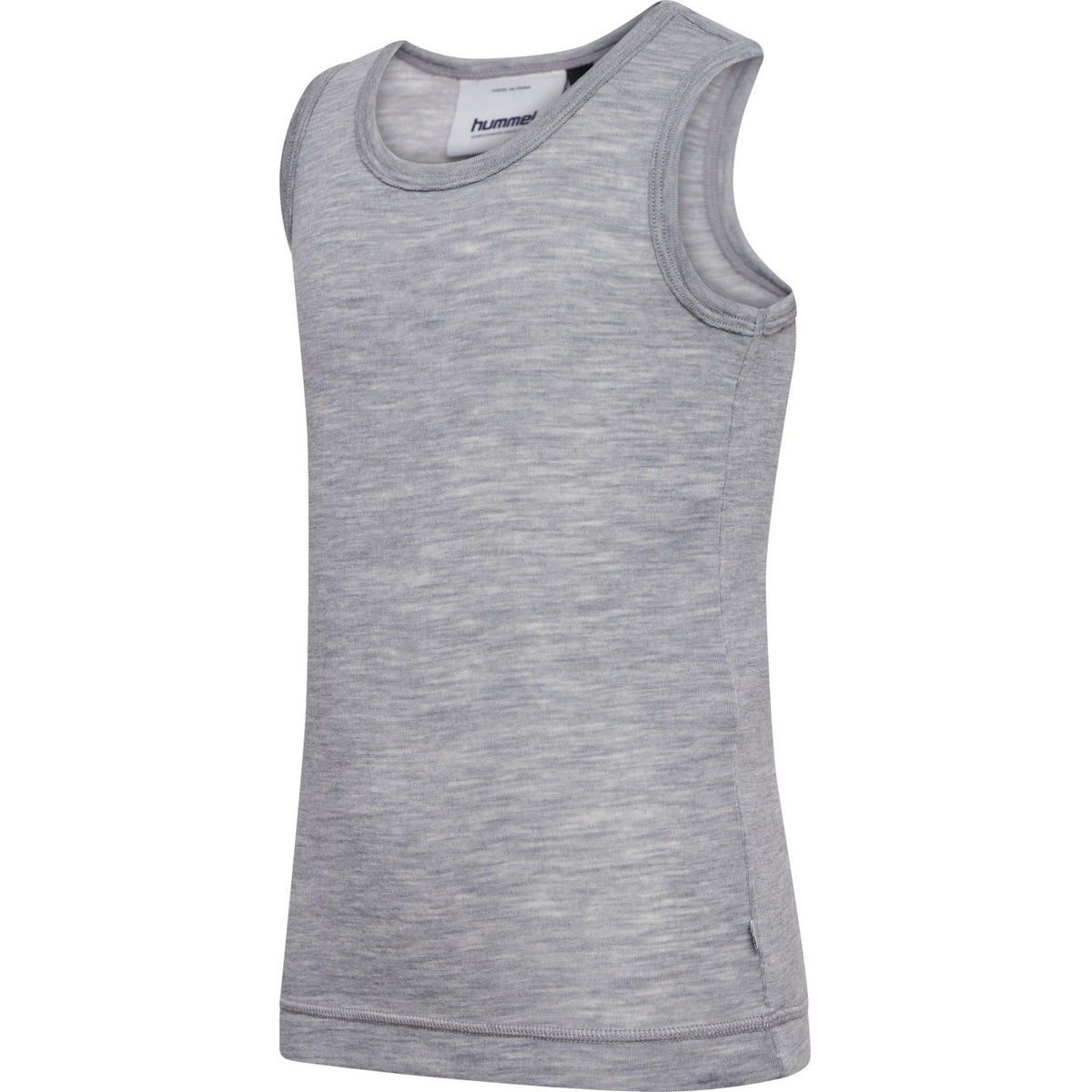 Hummel Grey Melange Jr Uld Rib Top S/L