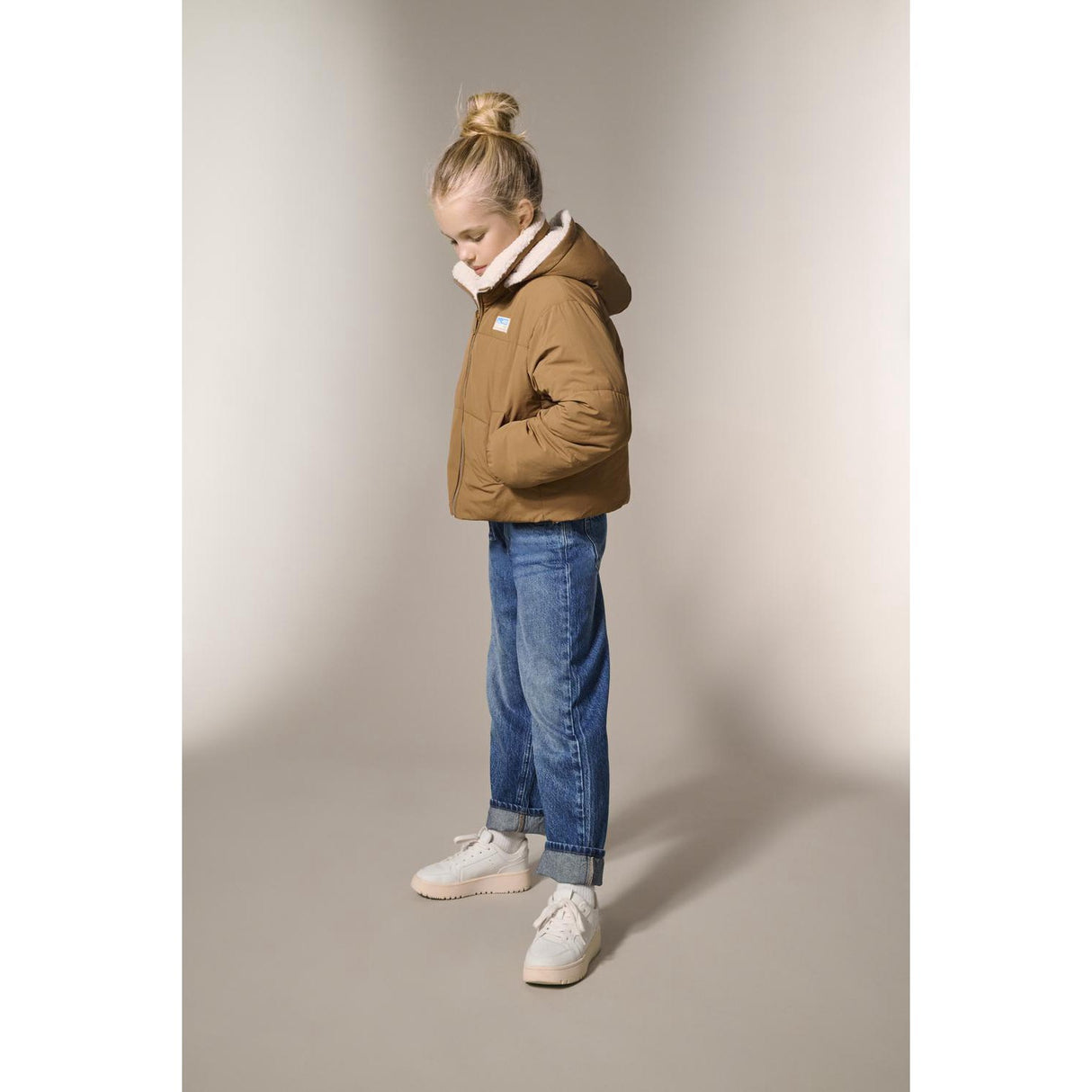 kids ONLY Toasted Coconut Kogmaria Life Reversib Puffer Jakke Otw