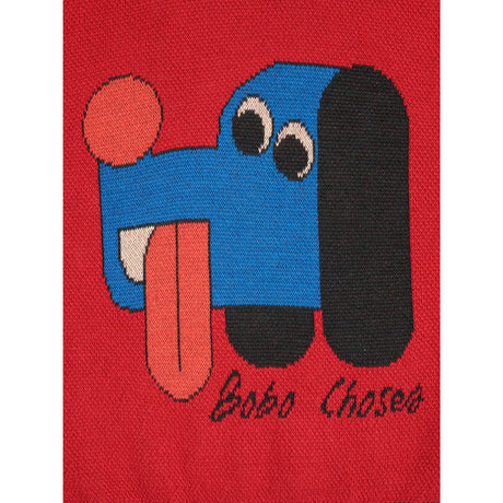 Bobo Choses Red Doggy Mate Jacquard Jumper