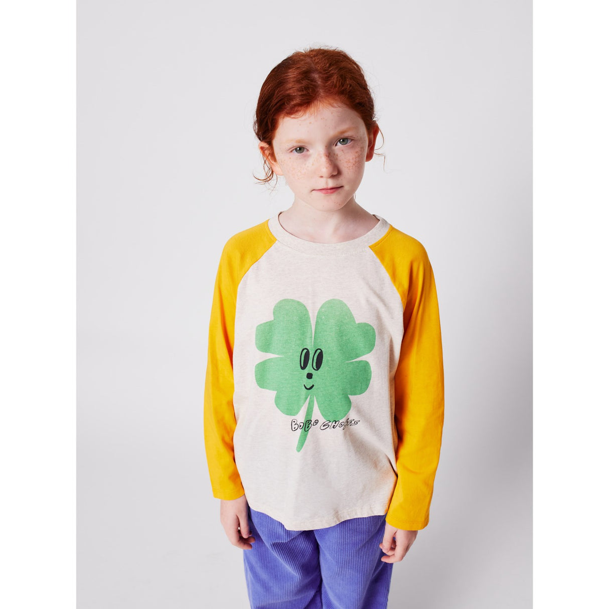 Bobo Choses Yellow Lucky Clover Ranglan Ærmer Bluse