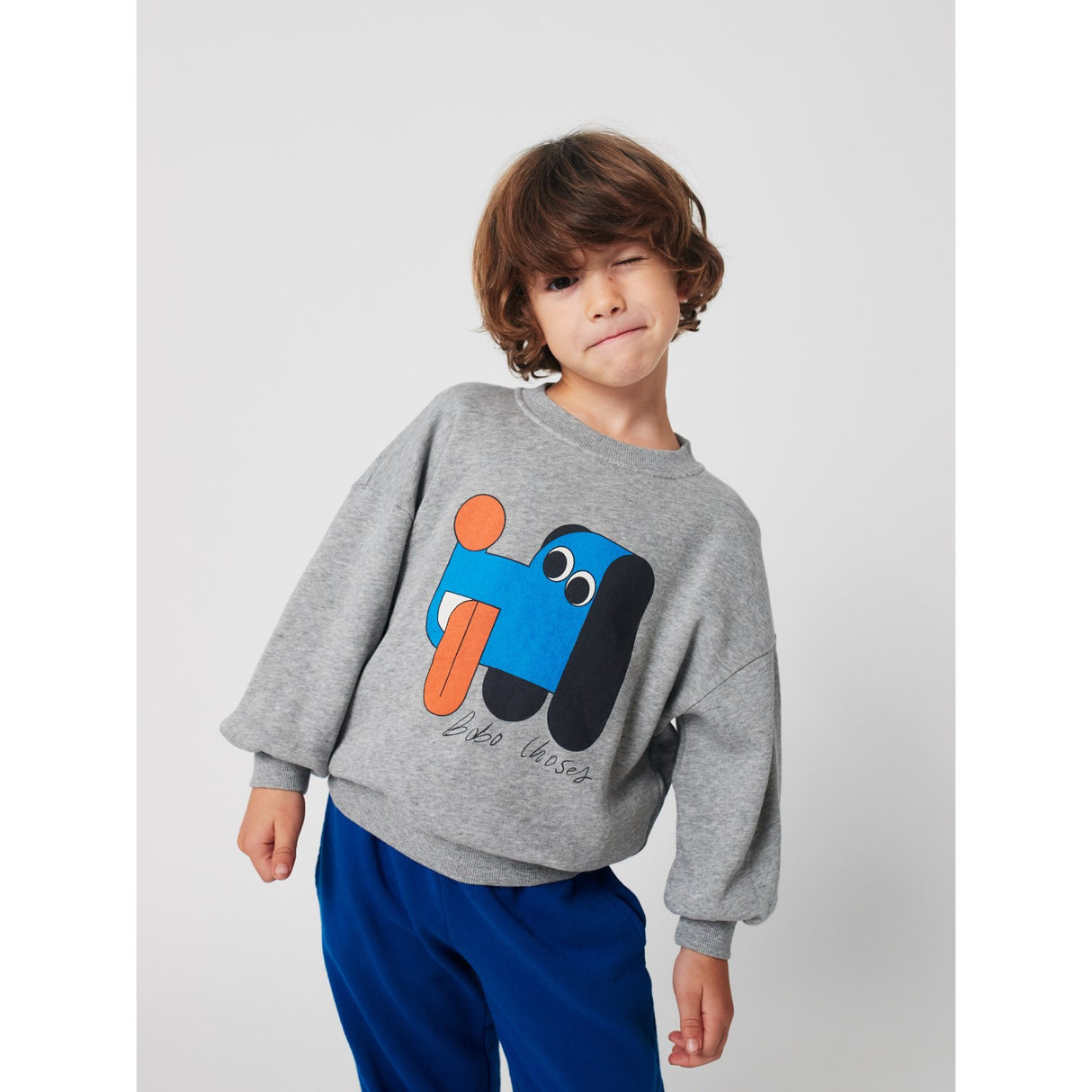 Bobo Choses Heather Grey Doggy Mate Sweatshirt