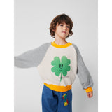 Bobo Choses Heather Grey Lucky Clover Ranglan Sweatshirt