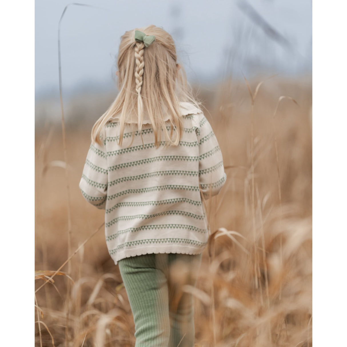 Hanevild Shale Green Heart Cardigan