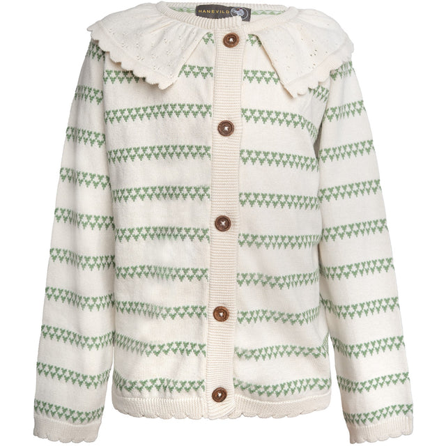 Hanevild Shale Green Heart Cardigan