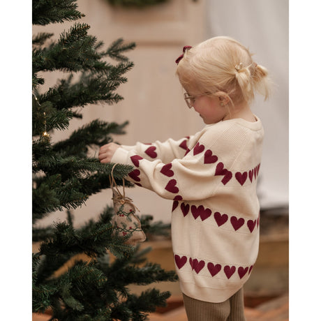 Hanevild Ivory Red Heart Bluse