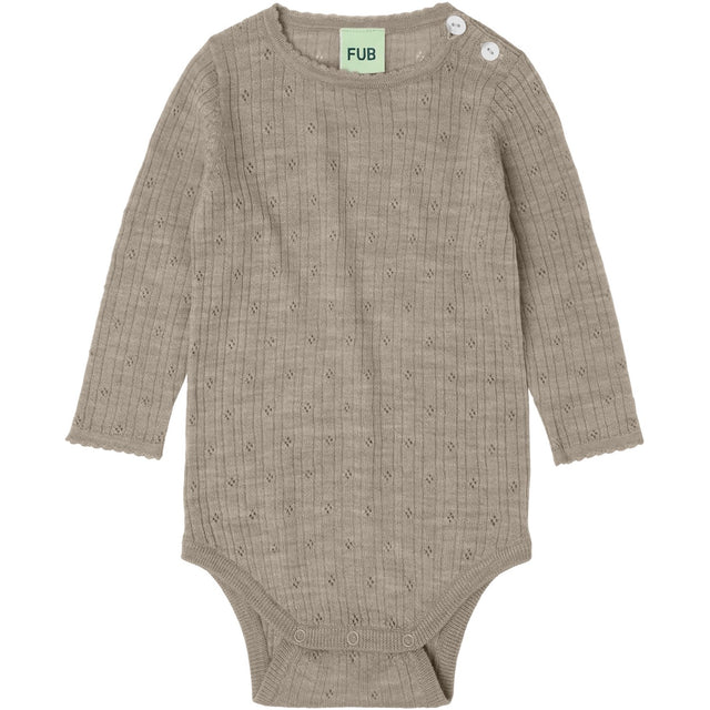 FUB Oat Melange Baby Pointelle Body