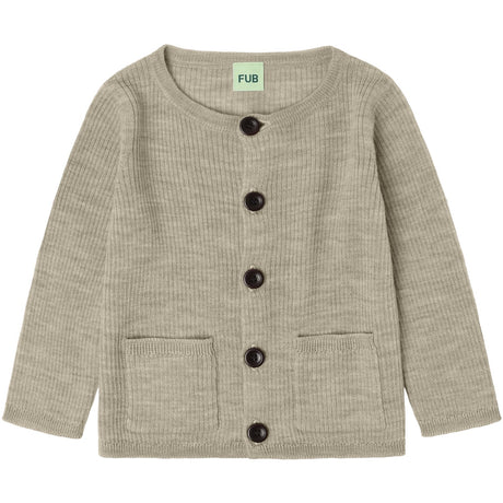 FUB Oat Melange Baby Rib Cardigan
