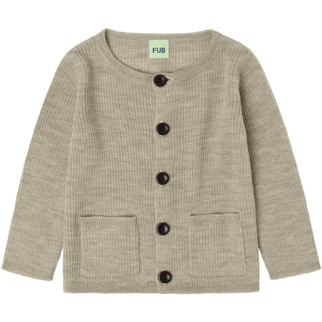 FUB Oat Melange Baby Rib Cardigan