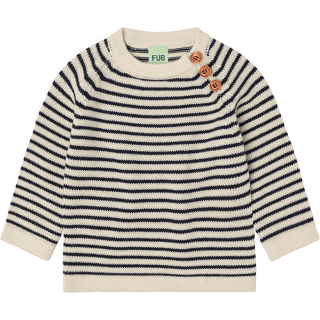 FUB Ecru/Dark Navy Baby Sweater