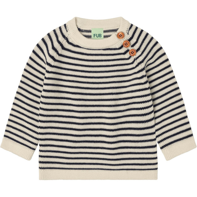 FUB Ecru/Dark Navy Baby Sweater