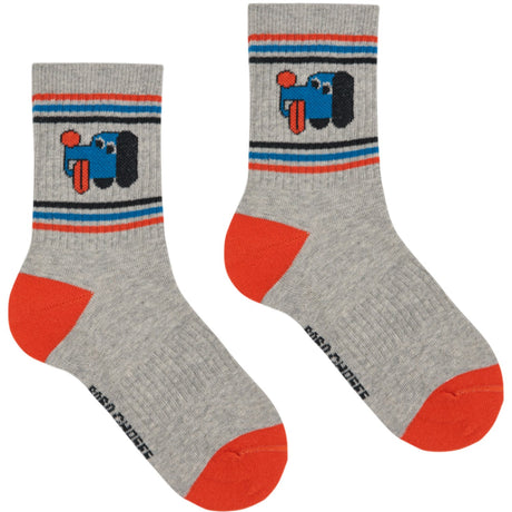 Bobo Choses Heather Grey Doggy Mate Kort Strømper