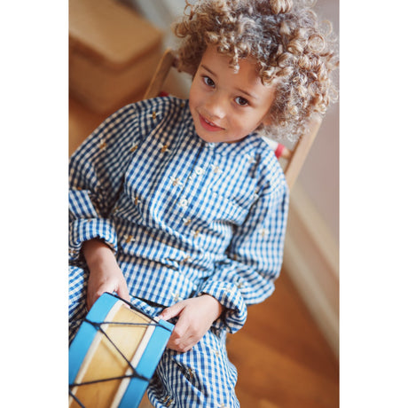 Flöss Bee Blue Check Olivian Skjorte