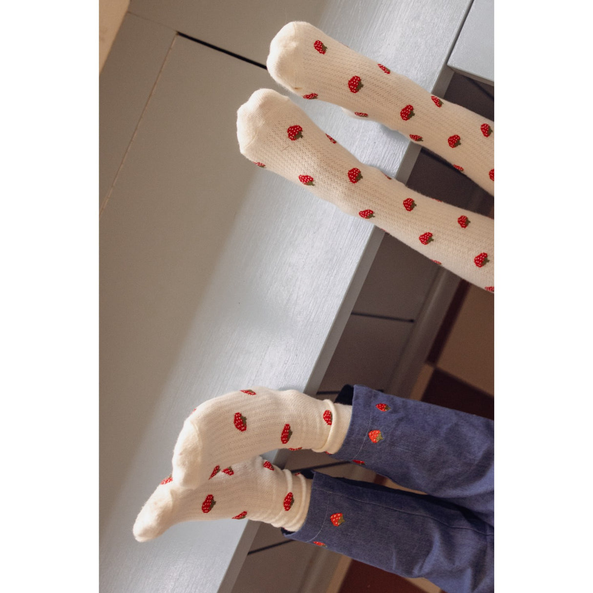 Flöss Pointelle Berry 2-pak Vigga Strømper
