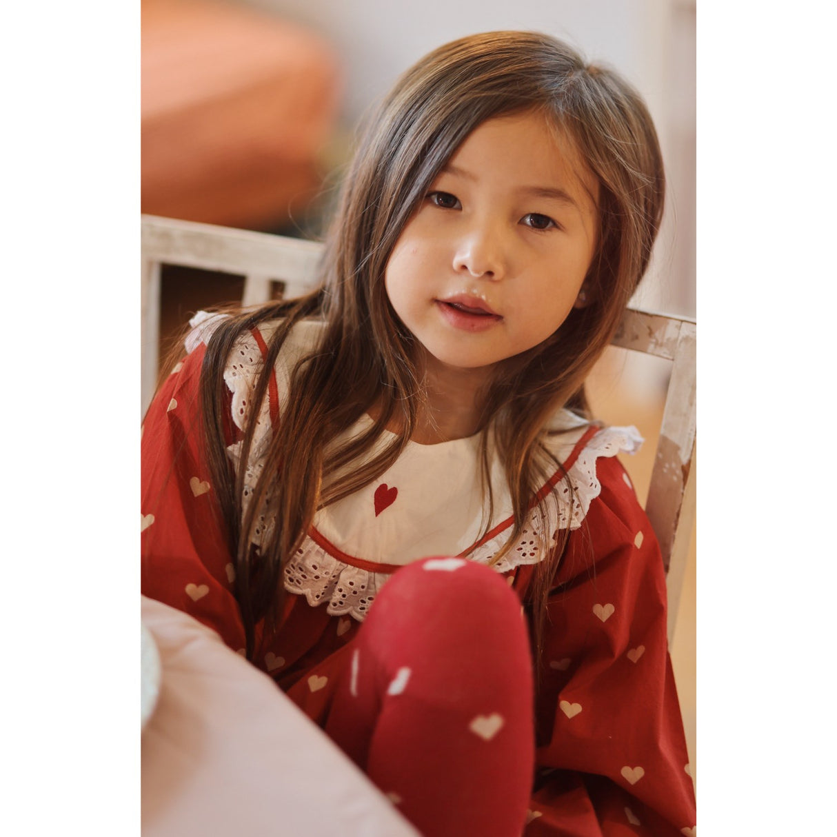 Flöss Poppy Red/Soft White Ellen Kjole