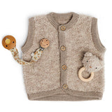 Smallstuff Natur Melange Vest Med Knapper Bouclé Merino Uld