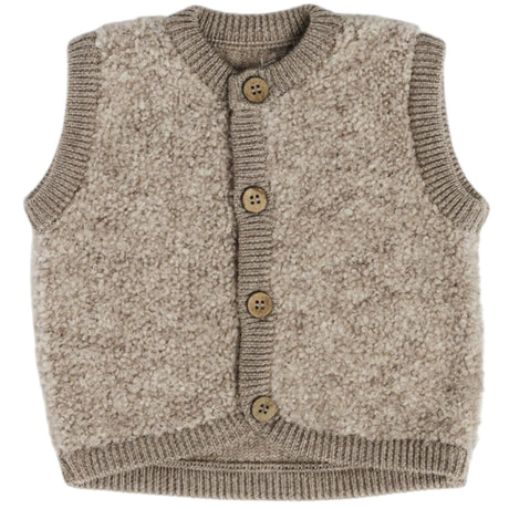Smallstuff Natur Melange Vest Med Knapper Bouclé Merino Uld