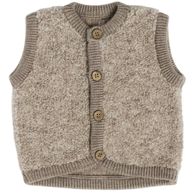 Smallstuff Natur Melange Vest Med Knapper Bouclé Merino Uld