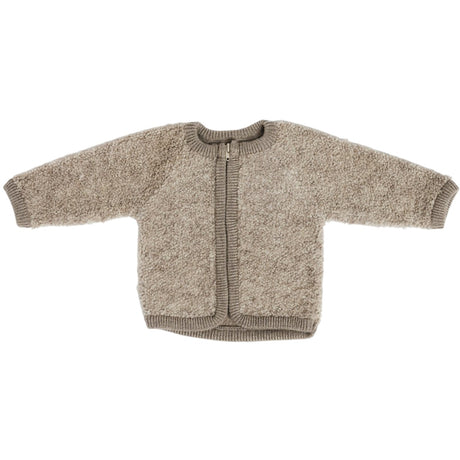 Smallstuff Natur Melange Cardigan Med Lynlås Bouclé Merino Uld