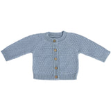 Smallstuff Blue Cardigan Square Strik Merino Uld