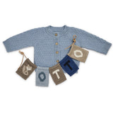 Smallstuff Blue Cardigan Square Strik Merino Uld