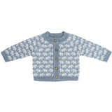 Smallstuff Blue Cardigan Ao Elefanter Merino Uld